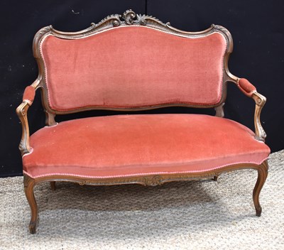 Lot 517 - A French Louis XV style two seater salon...