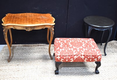 Lot 505 - A Louis XV-style fruitwood and parquetry side...