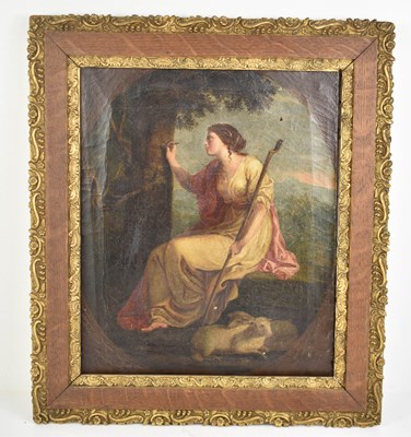 Lot 407 - A 19th century oil on canvas depicting Erminia...