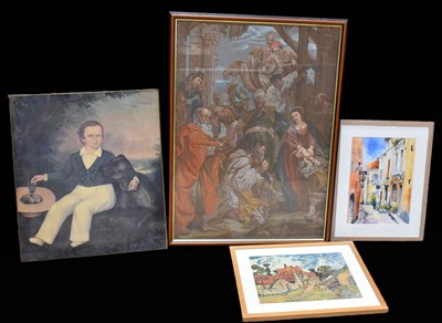 Lot 360 - A group of pictures to include 20th century...