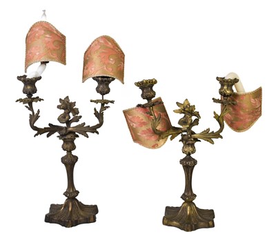 Lot 351 - A pair of vintage Rococo style cast metal...