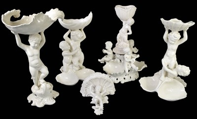 Lot 218 - A selection of Italian white glazed pottery...