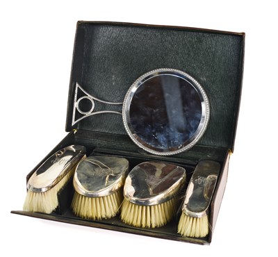 Lot 359 - A Mappin Brothers of London leather brush case...