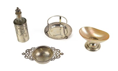 Lot 336 - A silver perfume bottle holder with original...