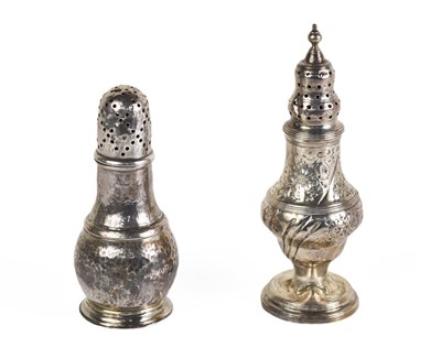 Lot 338 - A Georgian silver sugar sifter of baluster...