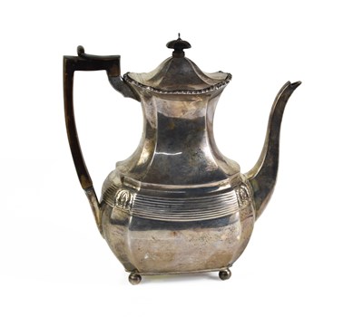 Lot 368 - A 19th century silver teapot with a faceted...