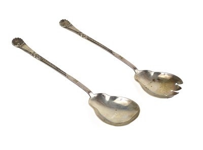 Lot 332 - A pair of silver Walker & Hall salad serving...