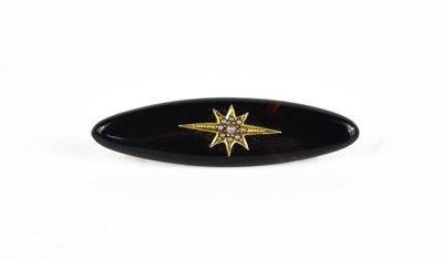 Lot 63 - A 9ct gold, seed pearl and tortoiseshell...