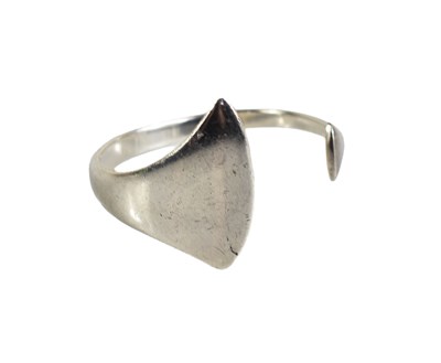 Lot 136 - A silver Georg Jensen cuff bangle, Danish,...