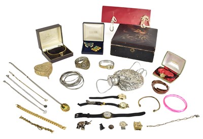 Lot 23 - A selection of jewellery and watches, to...