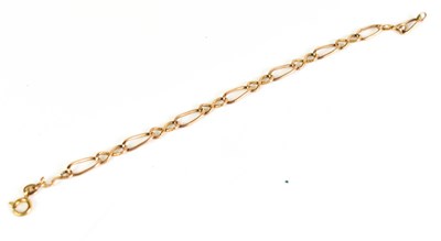 Lot 71 - A 9ct gold chain link bracelet with hoop clasp,...