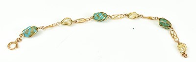 Lot 117 - A 9ct gold, turquoise and baroque pearl...