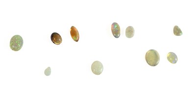 Lot 40 - A selection of loose cabochon opals, including...