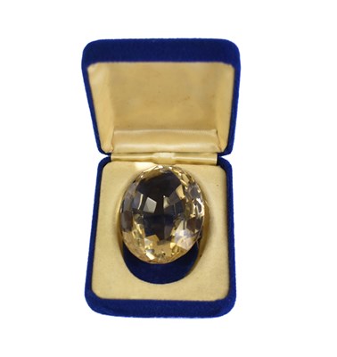 Lot 69 - An impressive cut loose pale yellow citrine,...