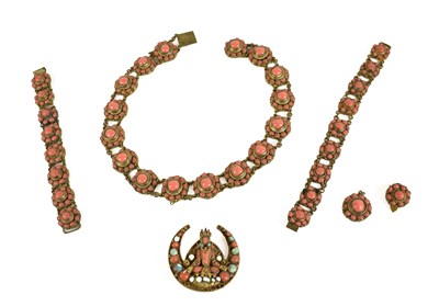 Lot 102 - A Tibetan / Indonesian metal brooch, necklace,...