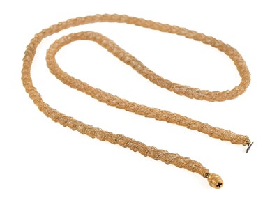 Lot 90 - A gold plated mesh / basket work necklace,...