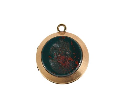 Lot 163 - A gold and intaglio locket pendant, set with...