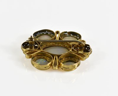 Lot 12 - A yellow metal and opal 19th century brooch,...