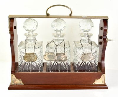 Lot 354 - A PB&S mahogany 20th century decanter, housing...