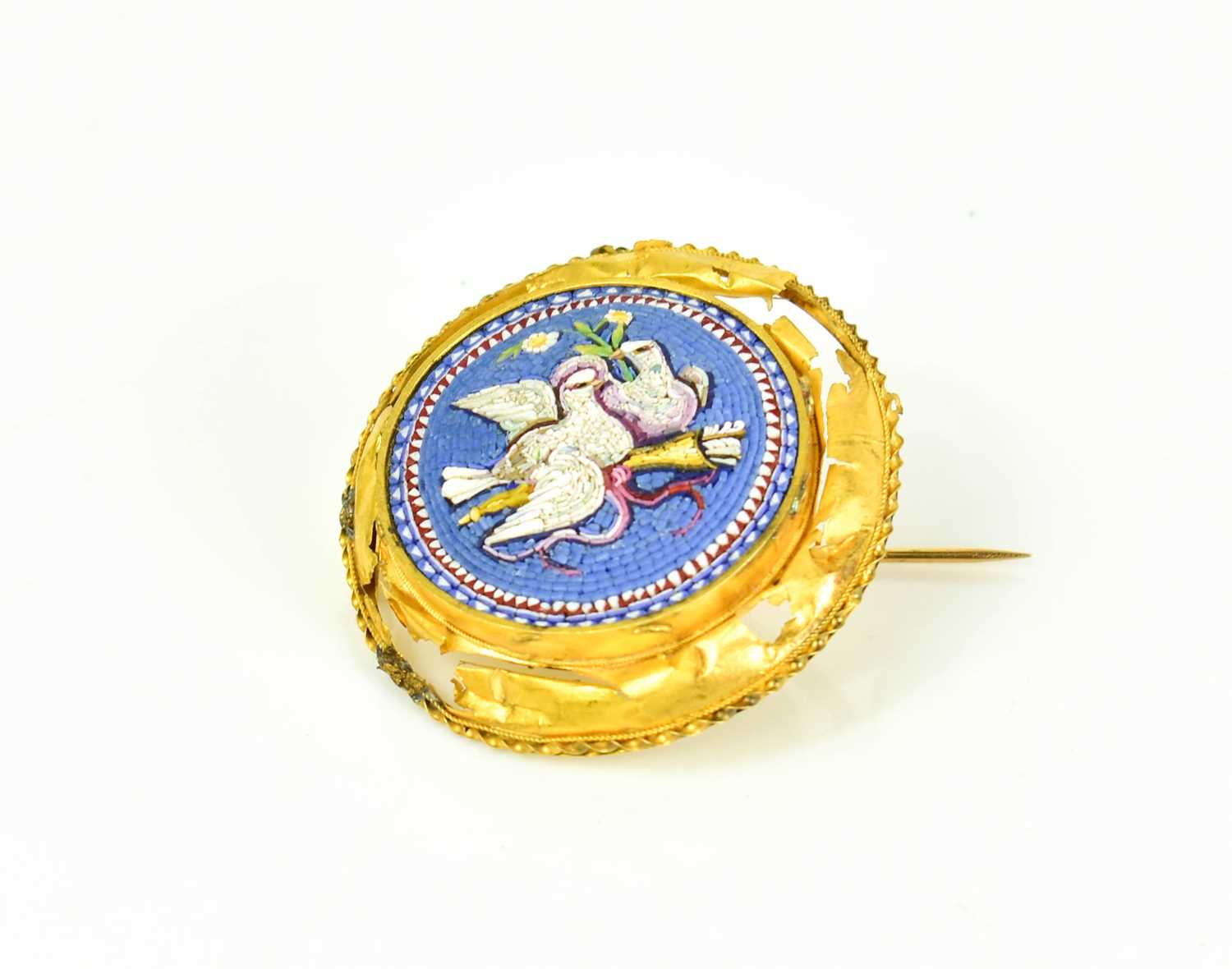 Lot 1 - An Italian Grand Tour style micro mosaic...