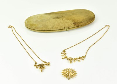 Lot 257 - A 19th century 15ct gold and seed pearl...