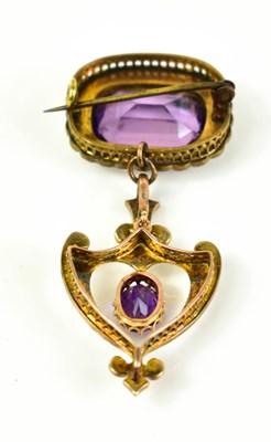 Lot 8 - A Victorian yellow, amethyst and seed pearl...