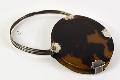 Lot 330 - A Georgian silver and tortoiseshell oval...