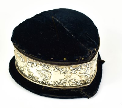 Lot 304 - An Edwardian heart shaped pin cushion and...