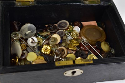 Lot 35 - A late Victorian black leather jewellery box...