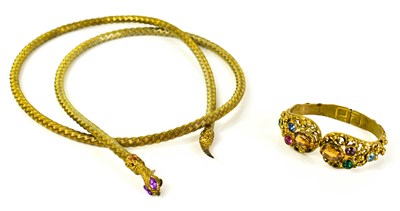 Lot 96 - A French gilt metal early 20th century snake...