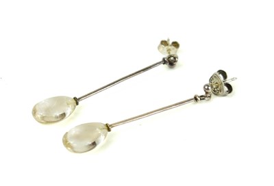 Lot 341 - A pair of Georg Jensen silver and rock crystal...