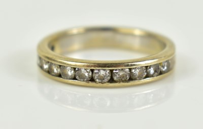 Lot 186 - A 14ct gold and diamond half hoop eternity...