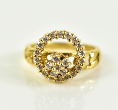 Lot 180 - A 14ct gold and cubic zirconia ring with...
