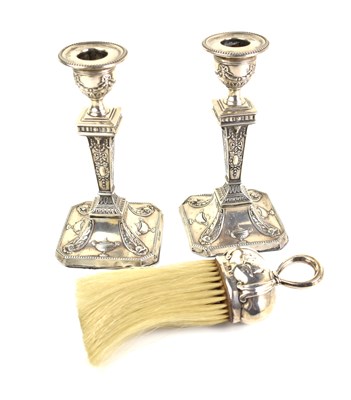 Lot 386 - A Victorian silver brush with repousse...