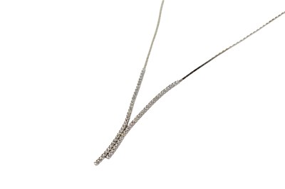 Lot 18 - An 18ct white gold and diamond necklace, set...