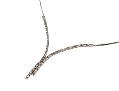 Lot 18a - An 18ct white gold and diamond necklace, set...