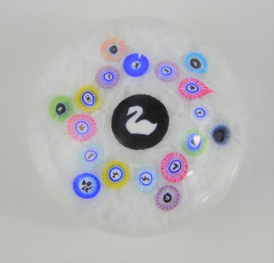 Lot 221 - A Baccarat "Swan" gridel and millefiori...