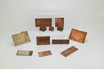 Lot 22 - A group of engraved copper ink blocks to...