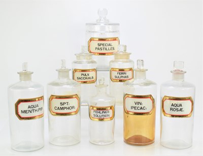Lot 2 - A group of eight antique clear glass...