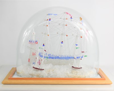 Lot 89 - A 19th century lampwork maritime scene, the...