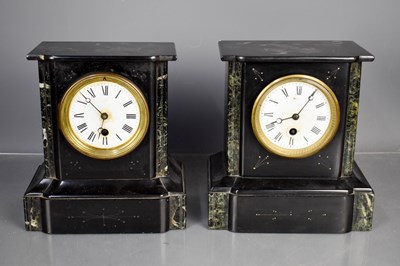 Lot 294 - A near pair of French 19th century slate...