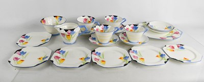 Lot 123 - A hand painted Art Deco bone china Paragon...