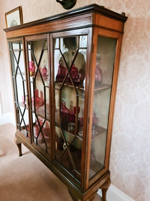 Lot 211 - An Edwardian mahogany display cabinet, with...