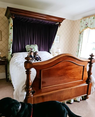 Lot 219 - A Victorian mahogany half tester bed, with...