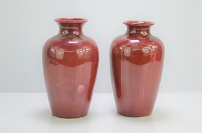 Lot 383 - A pair of Ruskin style shouldered pottery...
