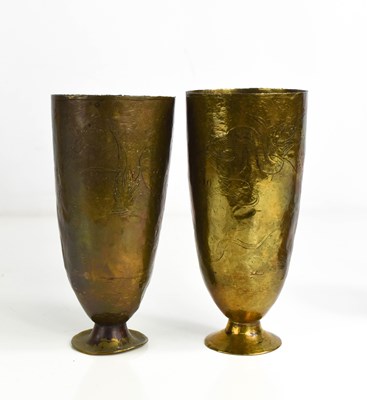 Lot 308A - A pair of 19th century Chinese brass goblets...