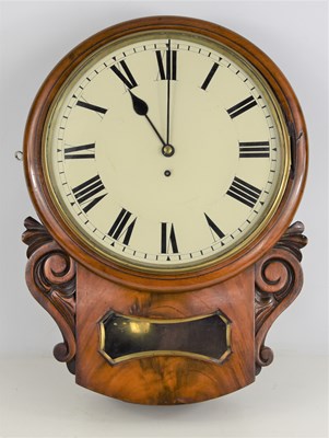 Lot 6 - A Victorian mahogany drop dial wall clock,...