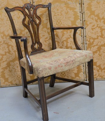 Lot 510 - A Chippindale style armchair and mahogany...