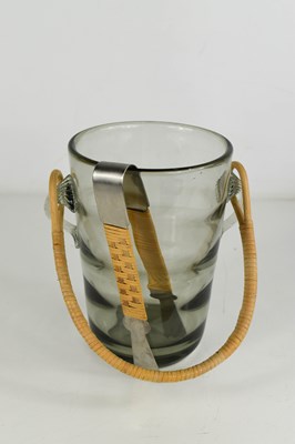 Lot 24 - A Holmgaard smoky glass mid century ice bucket,...