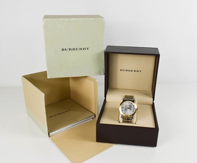 Lot 32 - A Burberry wristwatch, with stainless steel...